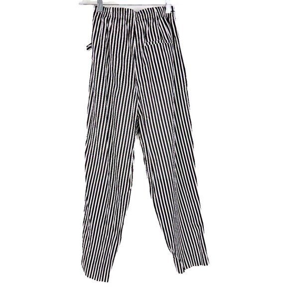 Zara Collection Striped Pull On Cropped Tie Waist Poplin Pants Size XS EUC - Picture 7 of 11